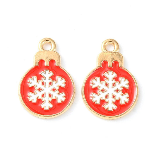 Bauble charms, 19mm enamel