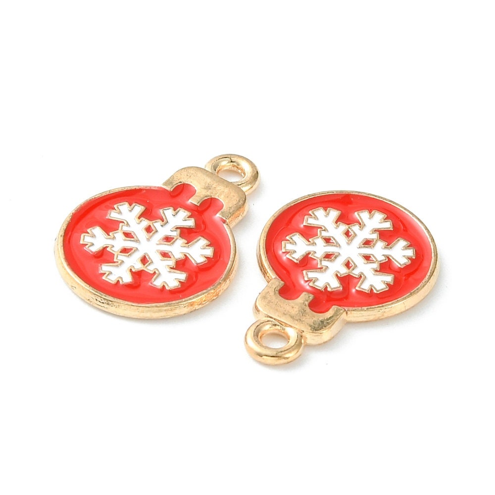 Bauble charms, 19mm enamel