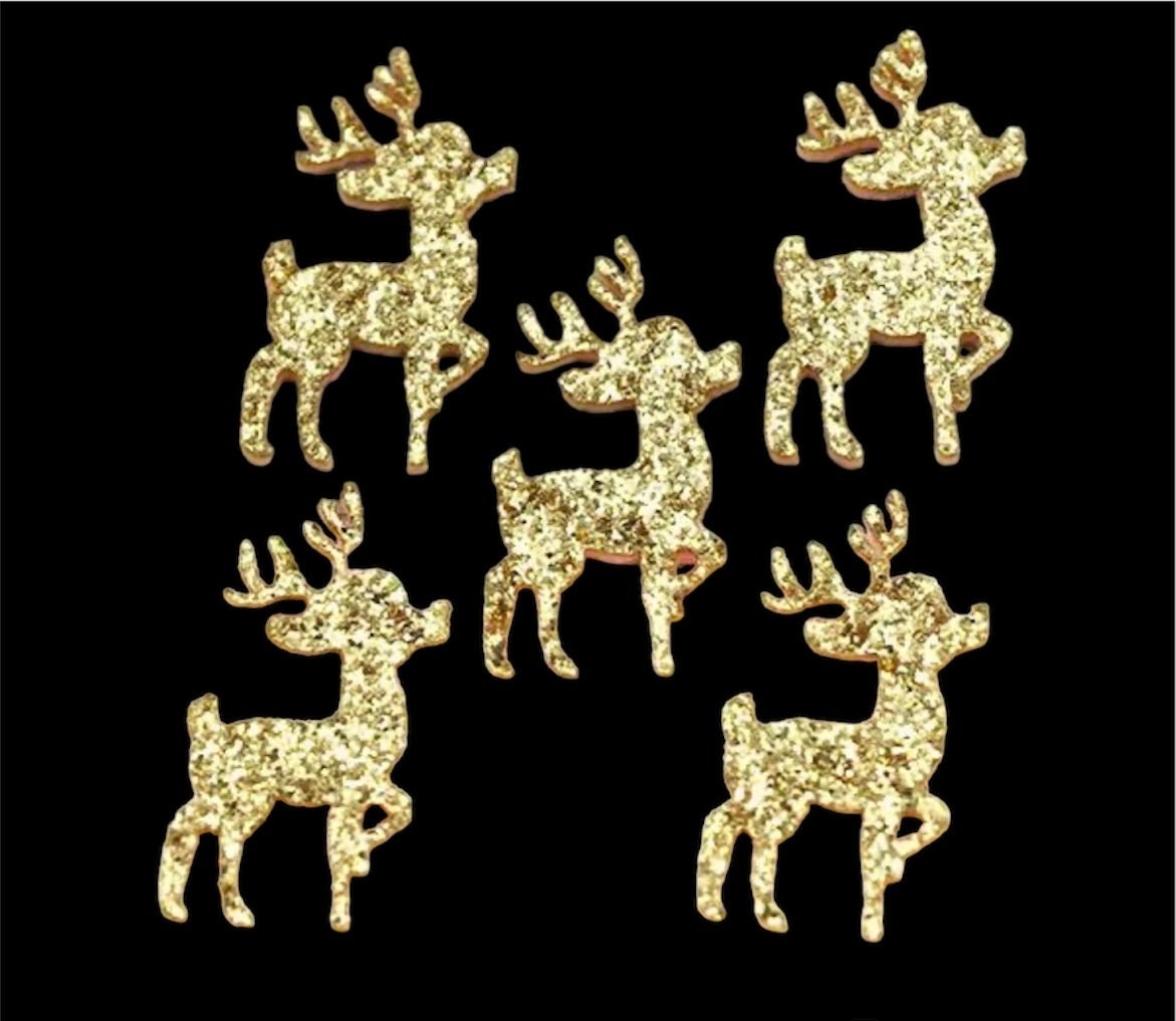 Felt reindeer shapes, 35mm gold