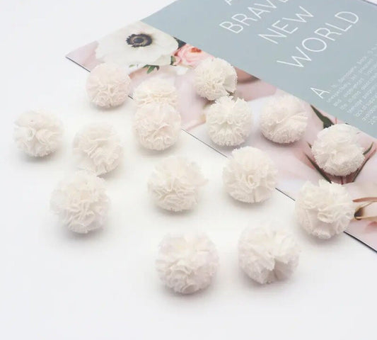 White mesh fabric balls, 25mm