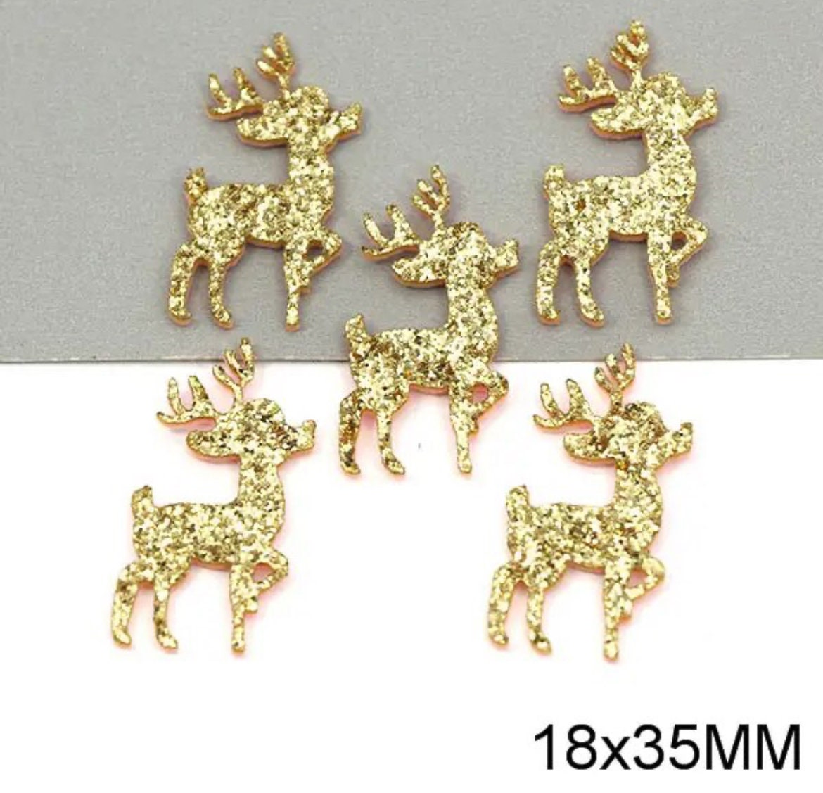 Felt reindeer shapes, 35mm gold