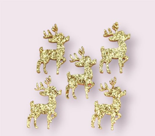 Felt reindeer shapes, 35mm gold