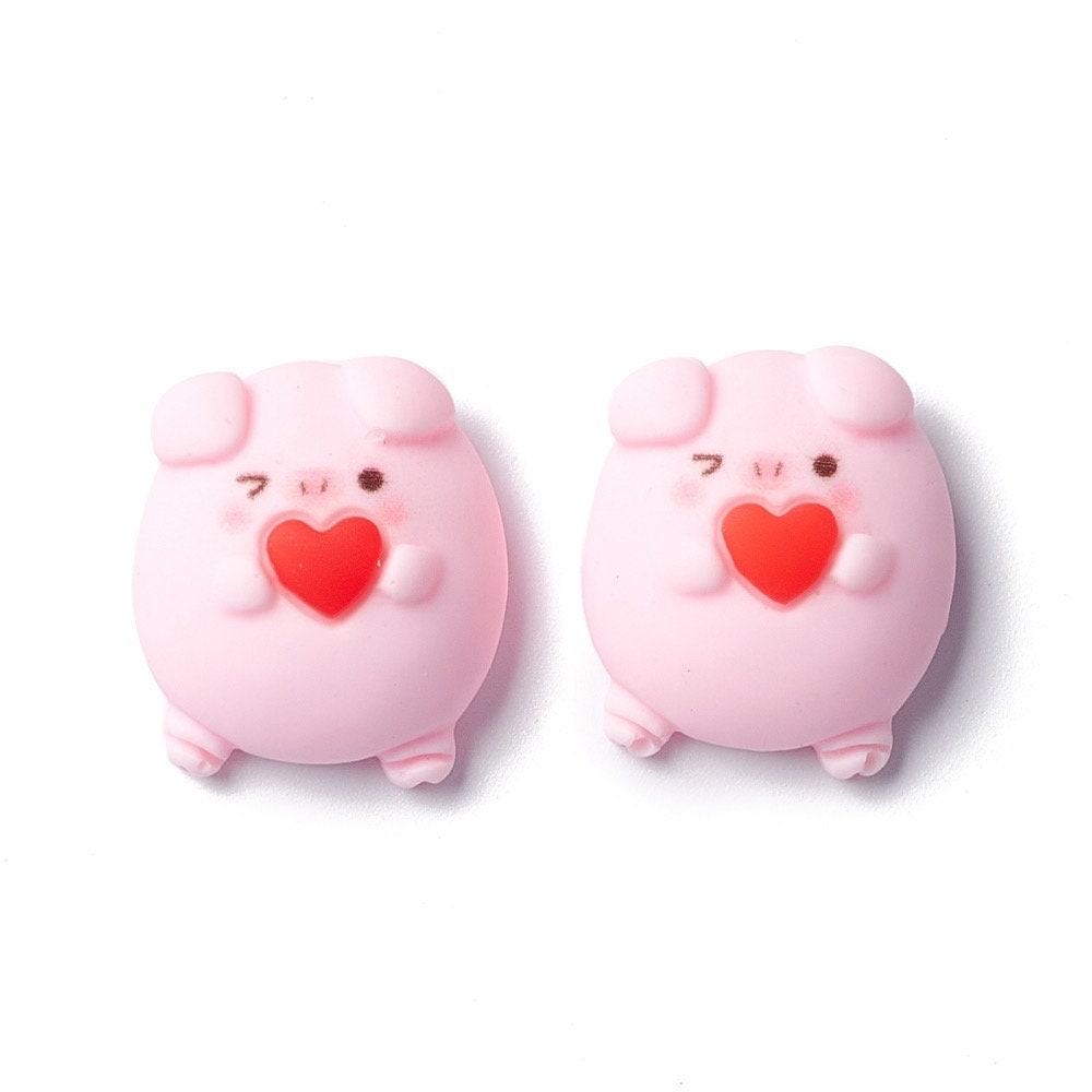 Pig resin embellishments, 19mm