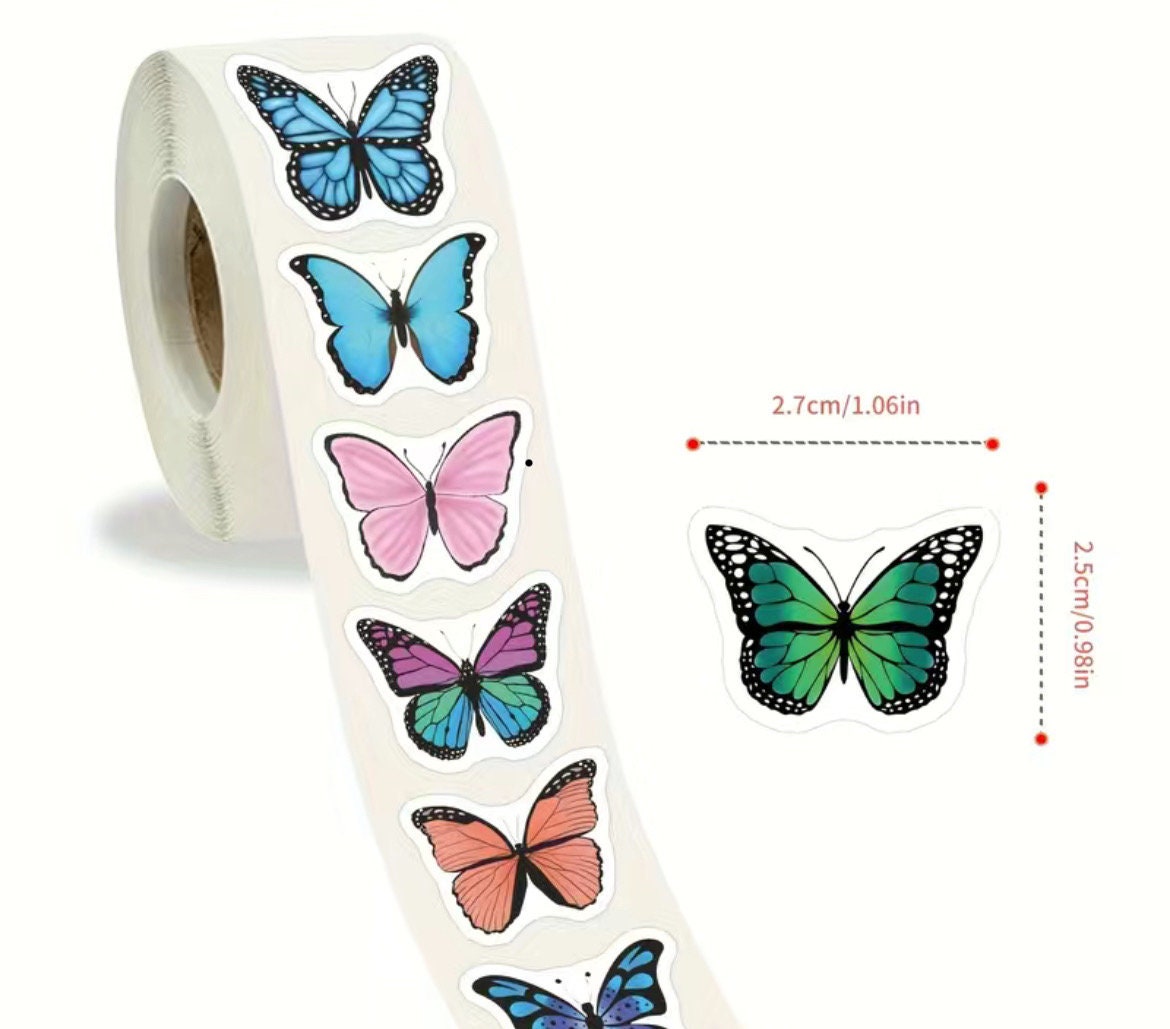 Butterfly craft stickers, 25mm