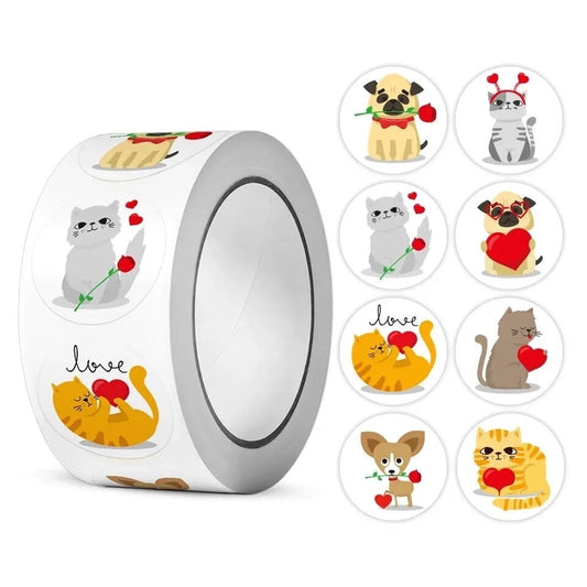 Animal circular craft stickers, 25mmn paper sticker