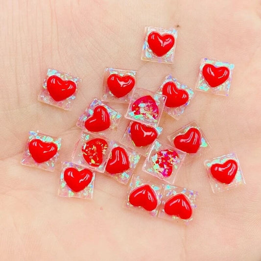 Mini heart embellishments, 8mm