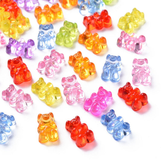 Teddy bear mini acrylic beads, 16mm