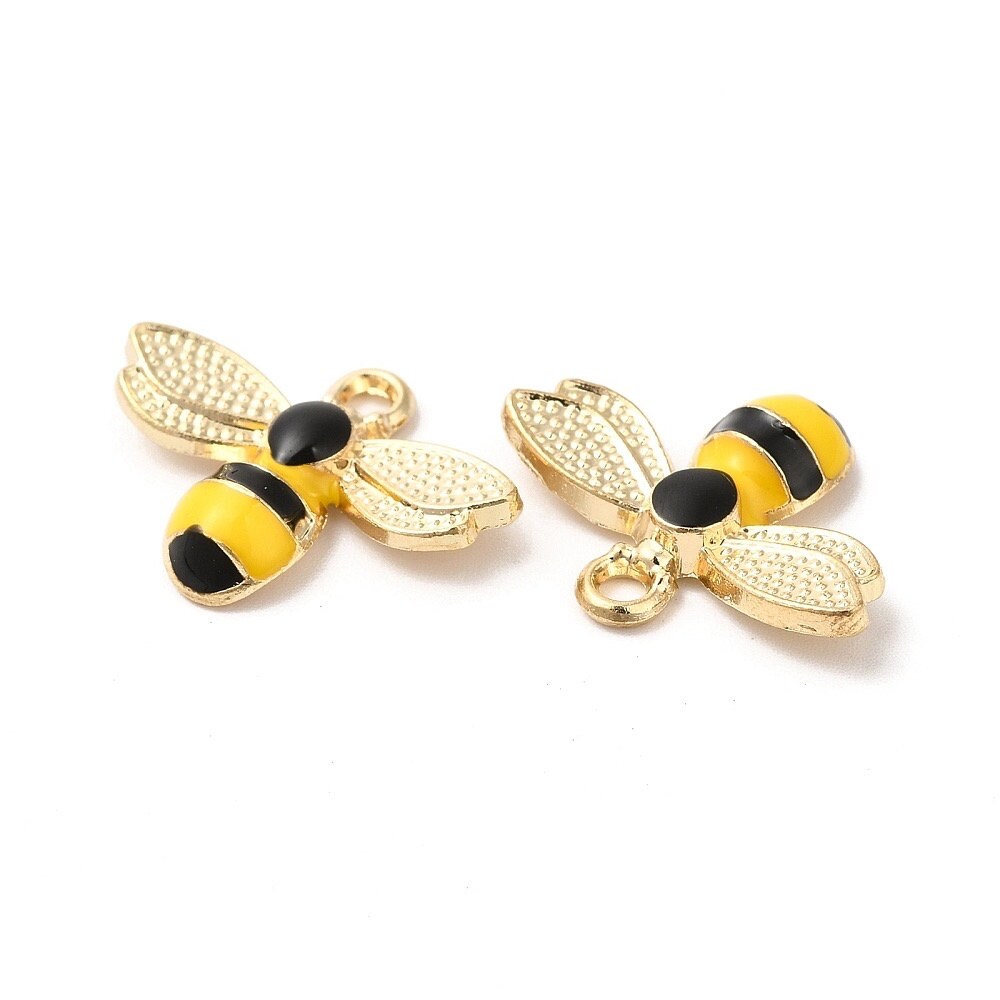 Bee charms, enamel 23mm