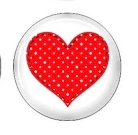 round heart dotty pattern glass cabochons, 10mm