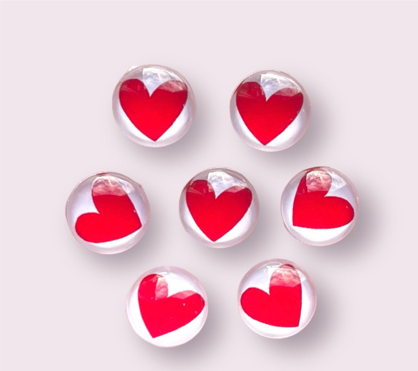 round heart pattern glass cabochons 12mm