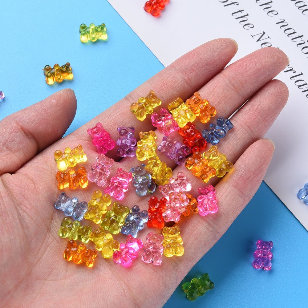 Teddy bear mini acrylic beads, 16mm