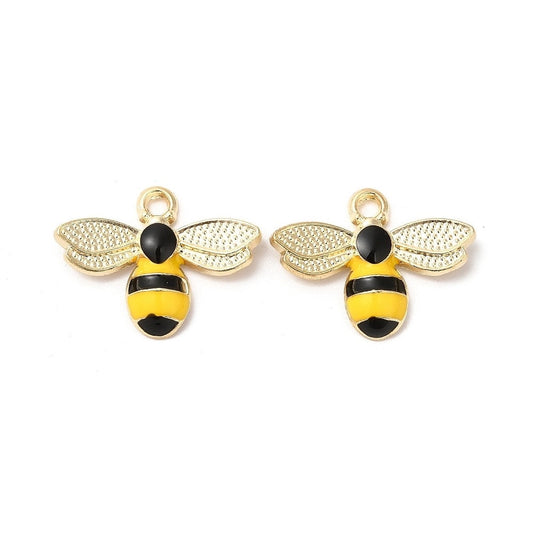 Bee charms, enamel 23mm