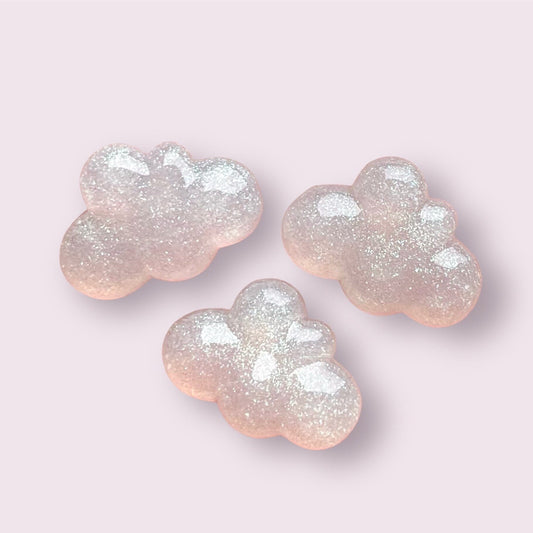 cloud cabochons, white 26mm