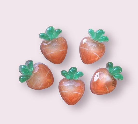 Carrot resin cabochons, 22mm